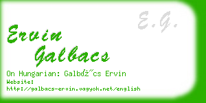 ervin galbacs business card